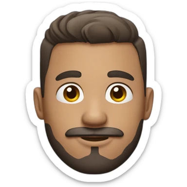 Short hair man with skin fade and detailed beard and moustache sticker