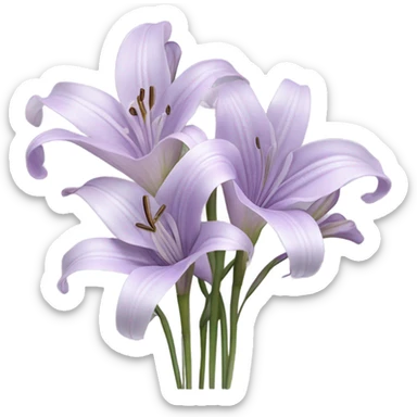 Flower Bouquet of pastel violet lilies realistic sticker