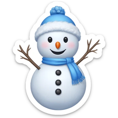 blue heart with a snowman sticker