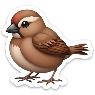 sparrow in the poop sticker