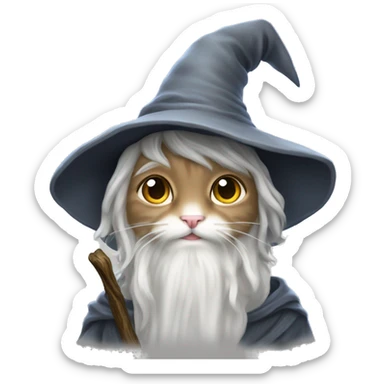 kitty gandalf wizard sticker