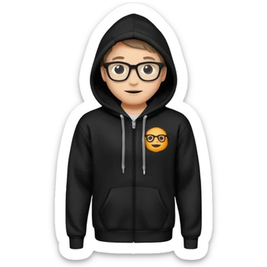 Hoodie with nerd-ish logo sticker