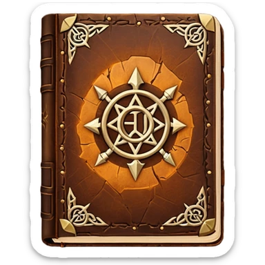 Spell Book – Old leather book glowing with runes sticker