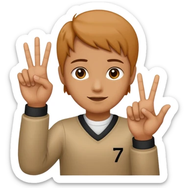 Make a person holding up one hand 6 and the outher a 7 sticker