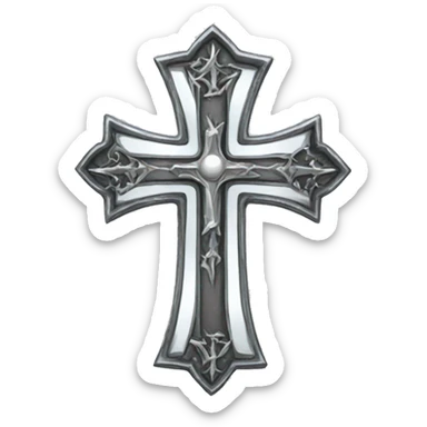 silver gothic cross sticker