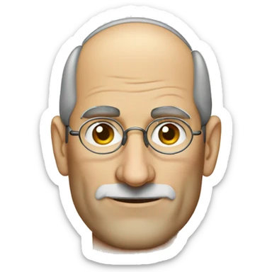 Steve Jobs wearing a monocle sticker