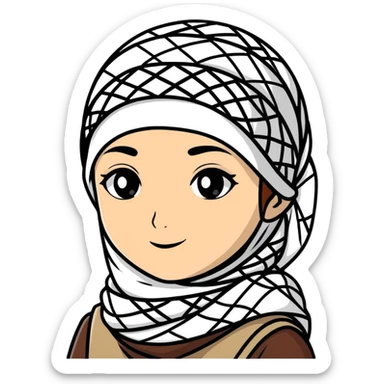 Girl wearing a keffiyeh  sticker