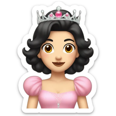 princess peach with tiara and black bob sticker