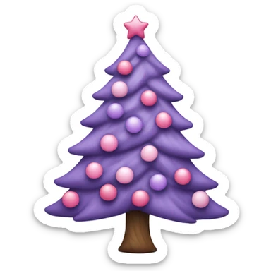 Christmas tree  pastel purple and pink sticker