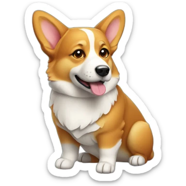 A cubic corgi  sticker