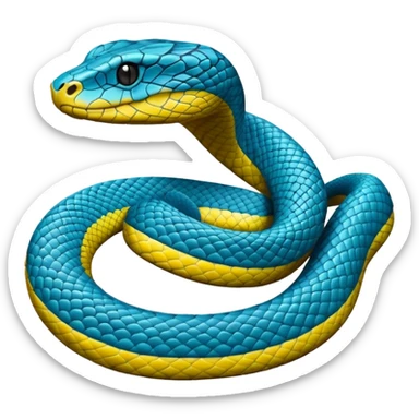 Blue cartoon pit viper sticker