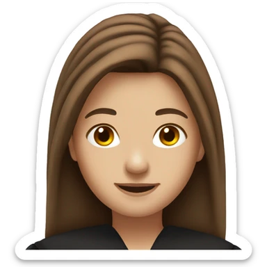 graduation long brown hair sticker