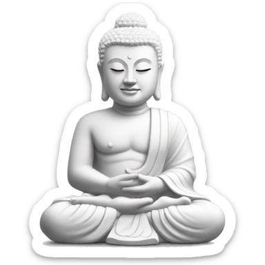 Buddha statue white  sticker