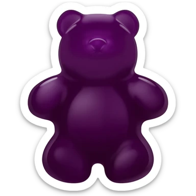 dark purple gummy (not a bear) but a berry sticker