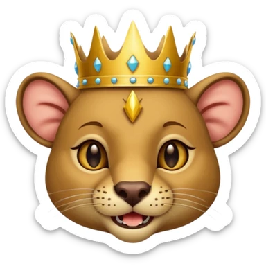 
Fossa animal wearing a crown winks sticker