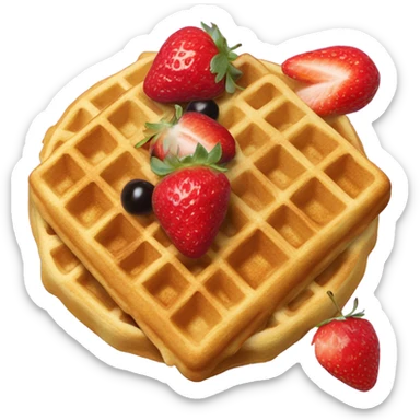 waffles with strawberries and cherries sticker
