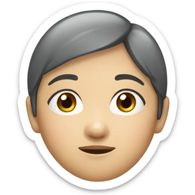  a 35-year old, female, Asian woman, short hair, inquisitive, hand on chin, thinking sticker