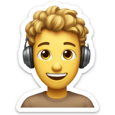 happy face that is listening to something very nice - replace ears with stars sticker