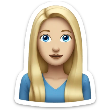 tall woman with long blonde hair,  blue eyes, and masculine face  sticker