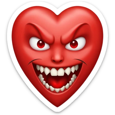 heart vampire fangs sticker