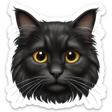 Fluffy black Maine coon cat sticker