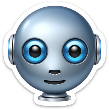 ai robot, cartoon, cute, round shapes sticker