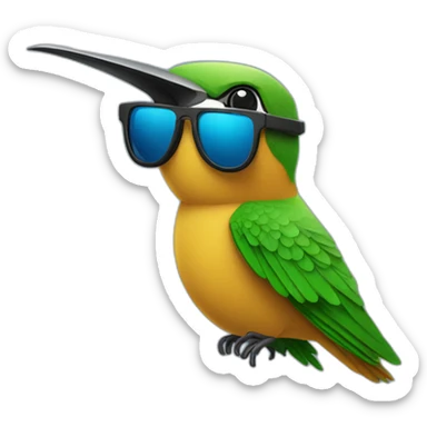 colibri wearing sunglasses sticker