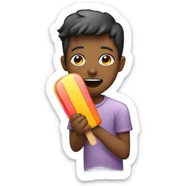 Someone eating a popsicle  sticker