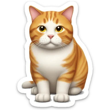 Fat ginger cat  sticker