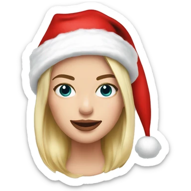 Margot Robbie with santa hat sticker