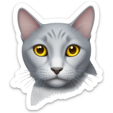 A black cat with yellow eyes and a white spot on the chest sticker