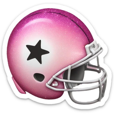 Pink ombre football with glitter realistic  sticker