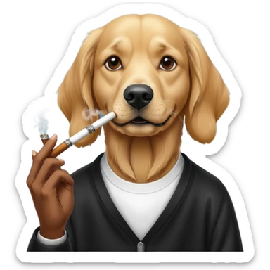 snoop dog but as an actual dog smoking weed sticker