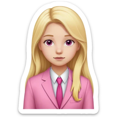One teenage girl with a pink suit and long blonde hair sticker