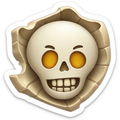 smiling bone fragments sticker