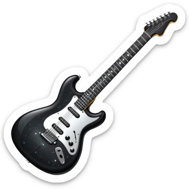 a veryyyyyy very sparkly black electric guitar sticker