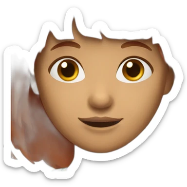 red haired girl with bangs and wink sticker