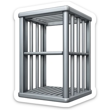 If there was a jail cell emoji in iOS, how would you design and iOS style emoji. Create an jail cell emoji with no prisoner. sticker