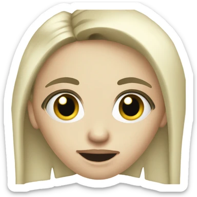 Blonde goth girl with a surprised expression sticker