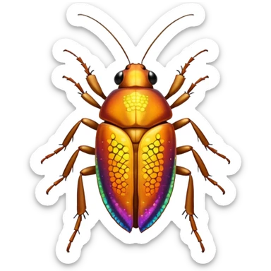 yellow bedazzled cockroach sticker