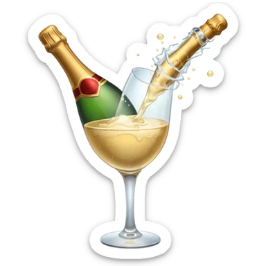 Bottle with Popping Cork sticker