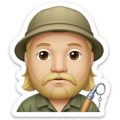 Pêcheur blond avec bouc  grassouillet sticker