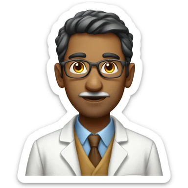 Skinny Indian man scientist sticker