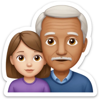 Abuelito blanco con su nieta pequeña morena sticker