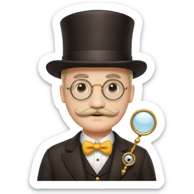 mustache monocle emojis white sticker