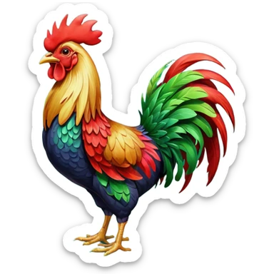 High resolution of A rooster sticker