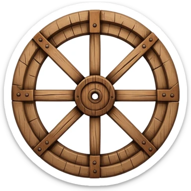 Wheel – Simple wooden cartwheel, ancient design sticker