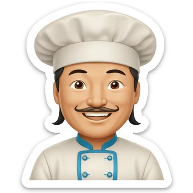 genghis khan as restaurant owner sticker