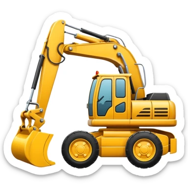 A realistic looking but cartoon excavator sticker