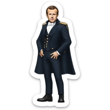 Emmanuel Macron with AC DC clothes sticker